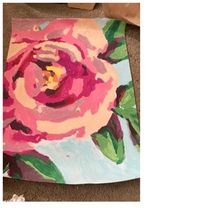 Painting artwork handmade pink flower